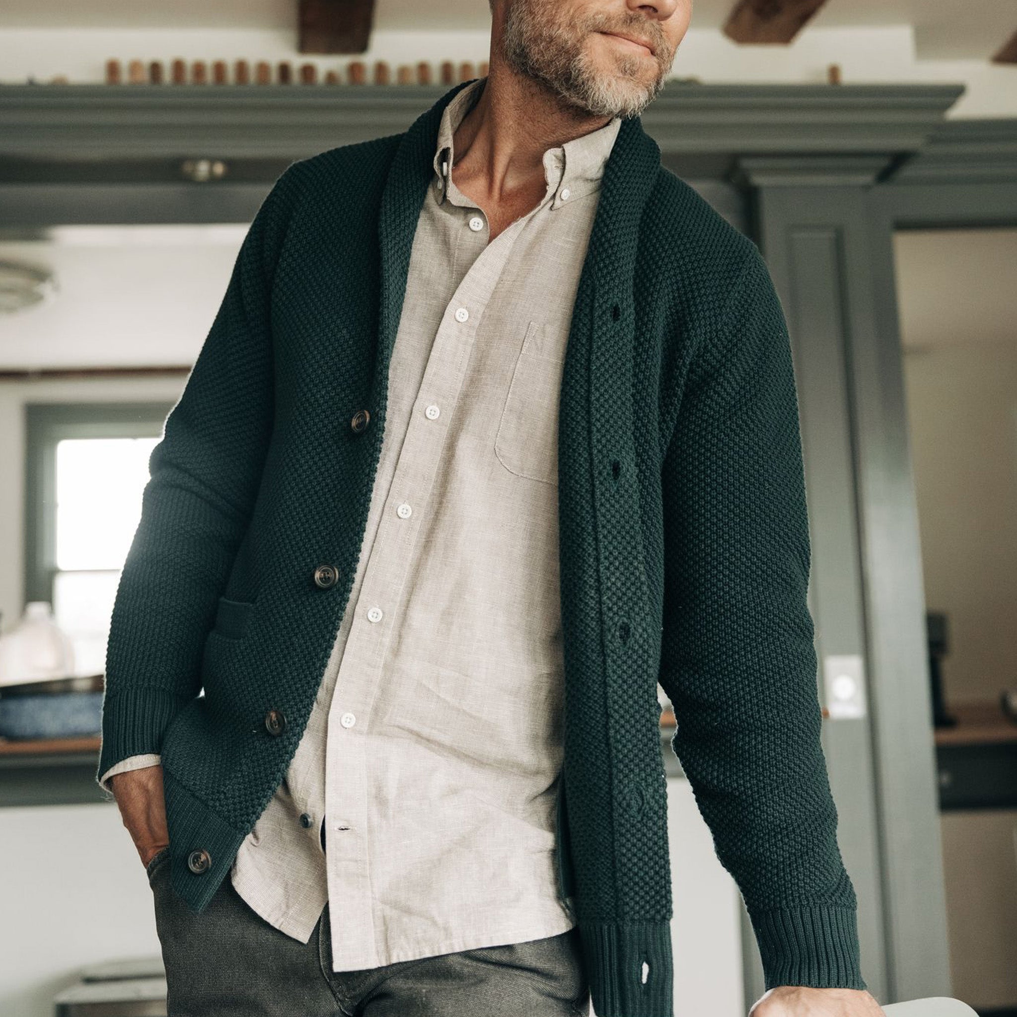 The Crawford Sweater in Dark Forest | Taylor Stitch