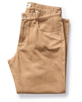 folded flay lay of The Democratic All Day Pant in Tobacco Selvage Denim, Bottoms by Taylor Stitch