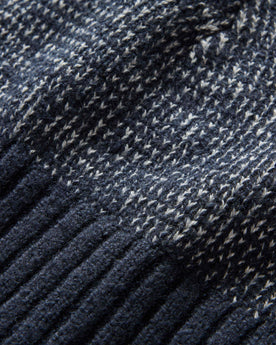 material shot of the yarn on The Headland Beanie in Dark Navy, Accessories by Taylor Stitch