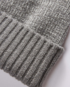 material shot of the ribbed bottom of The Headland Beanie in Warm Grey, Accessories by Taylor Stitch