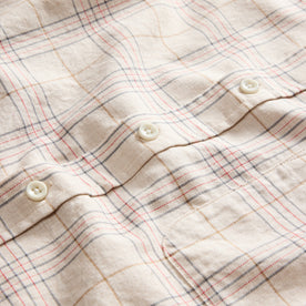 material shot of the buttons on The Jack in Sand Plaid