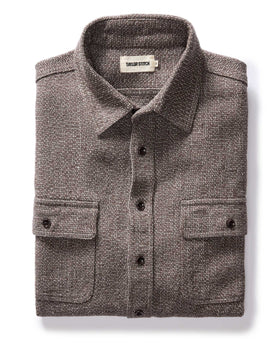 folded flatlay of The Ledge Shirt in Granite Linen Tweed, Wovens by Taylor Stitch