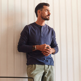 The Organic Cotton Henley in Navy - featured image