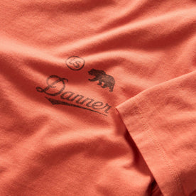 material shot of the logo on The Organic Cotton Tee in Coastal Trail