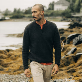 The Sidecountry Sweater in Heather Coffee Merino Waffle - featured image