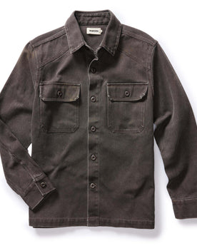 flatlay of The Shop Shirt in Soil Chipped Canvas, Wovens by Taylor Stitch