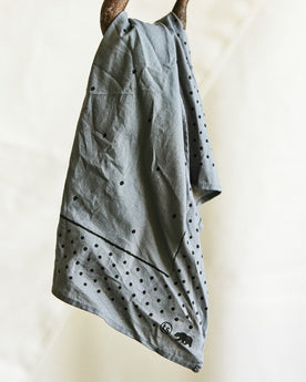 editorial image of The Bandana in Slate Blue hanging, Accessories by Taylor Stitch