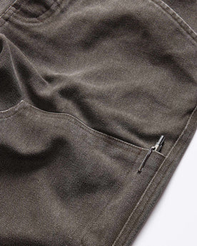 material shot of the pocket detail on The Chore Pant in Soil Chipped Canvas, Bottoms by Taylor Stitch