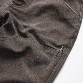 material shot of the pocket detail on The Chore Pant in Soil Chipped Canvas