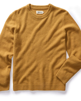 flatlay of The Lodge Sweater in Gold, Knits by Taylor Stitch