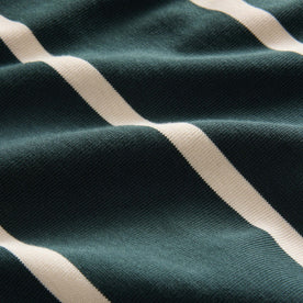 material shot of the fabric on The Rugby in Dark Forest Stripe