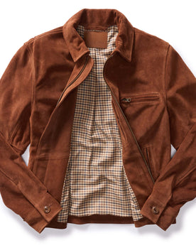 flatlay of the inside of The Wyatt Jacket in Chocolate Suede, Outerwear by Taylor Stitch