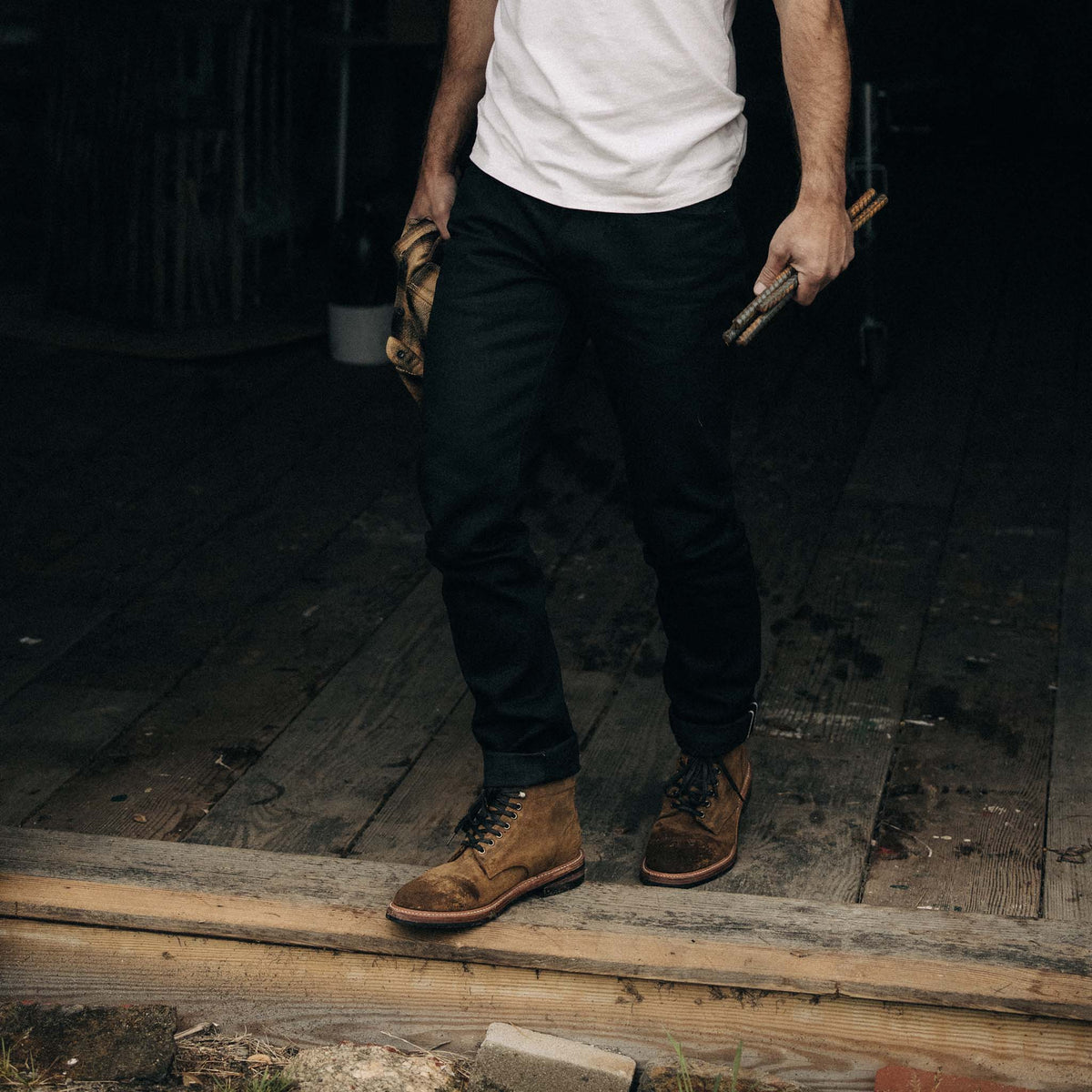 The Trench Boot in Golden Brown Waxed Suede | Taylor Stitch display picture 1