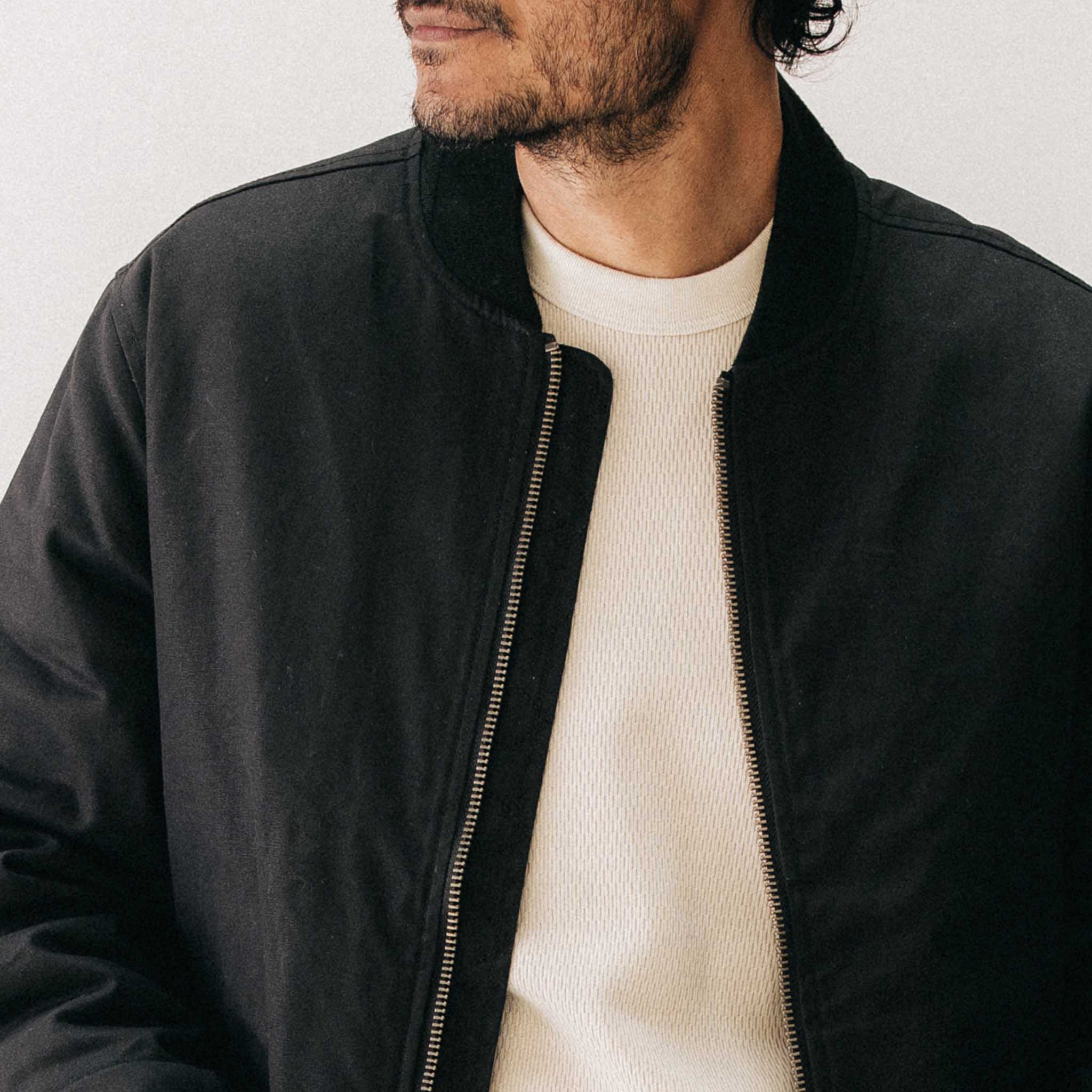 The Insulated Bomber Jacket in Coal Dry Wax | Taylor Stitch