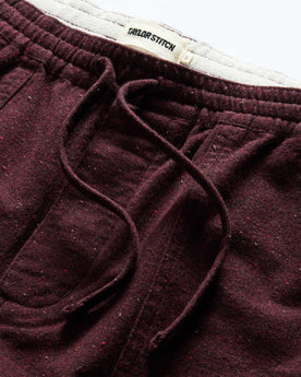 material shot of the waistbands on The Breakwater Pant in Nutmeg Donegal, Bottoms by Taylor Stitch