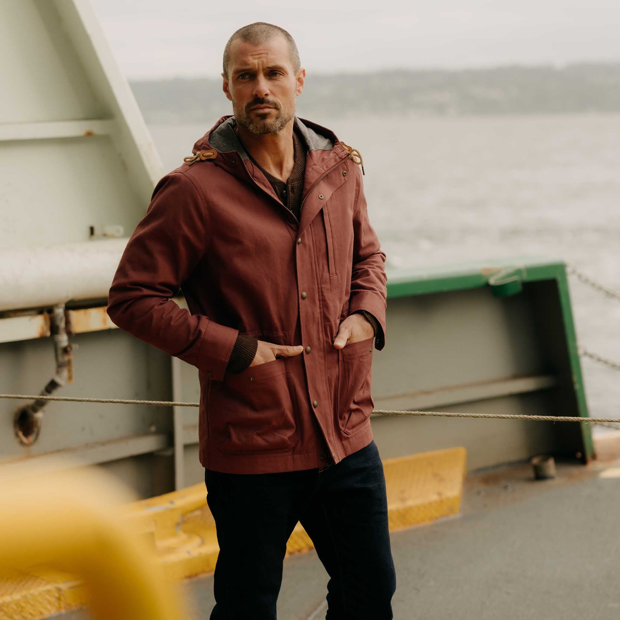 The Explorer Jacket in Red Wine Dry Wax | Taylor Stitch
