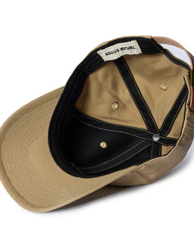 editorial image of the inside of The Pathfinder Cap in Khaki Dry Wax, Accessories by Taylor Stitch