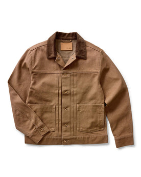 flatlay of The Ryder Jacket in Tobacco Chipped Canvas, Outerwear by Taylor Stitch