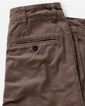 material shot of the zipper on The Slim Foundation Pant in Organic Espresso, Bottoms by Taylor Stitch