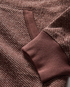 material shot of the cuffs on The Apres Zip Hoodie in Merlot French Terry Twill, Knits by Taylor Stitch
