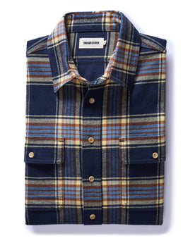 folded flatlay of The Ledge Shirt in River Plaid, Wovens by Taylor Stitch