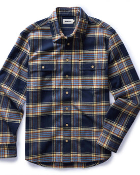 flatlay of The Ledge Shirt in River Plaid, Wovens by Taylor Stitch