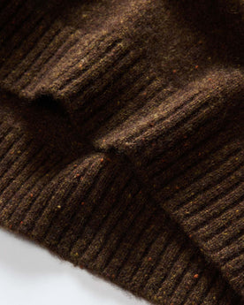material shot of the hem on The Lodge Sweater in Timber Donegal, Knits by Taylor Stitch