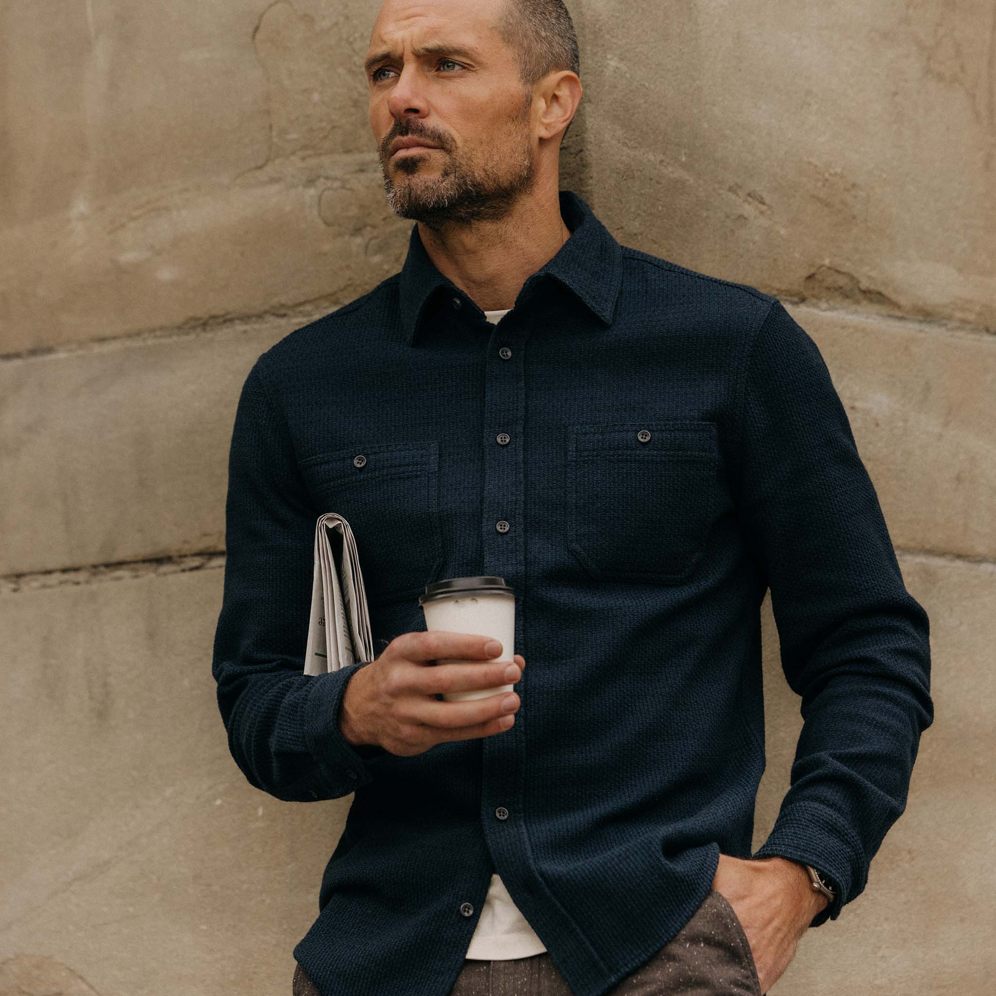 The Utility Shirt in Navy Sashiko | Taylor Stitch