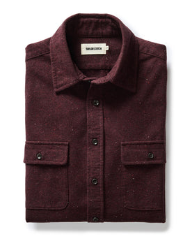 folded flatlay of The Yosemite Shirt in Nutmeg Donegal, Wovens by Taylor Stitch