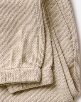 material shot of the fabric on The Apres Pant in Natural Sashiko, Bottoms by Taylor Stitch