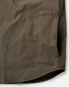 material shot of the pocket on The Field Overshirt in Mushroom Ripstop, Wovens by Taylor Stitch