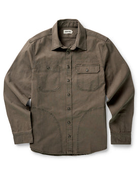 flatlay of The Field Overshirt in Mushroom Ripstop, Wovens by Taylor Stitch