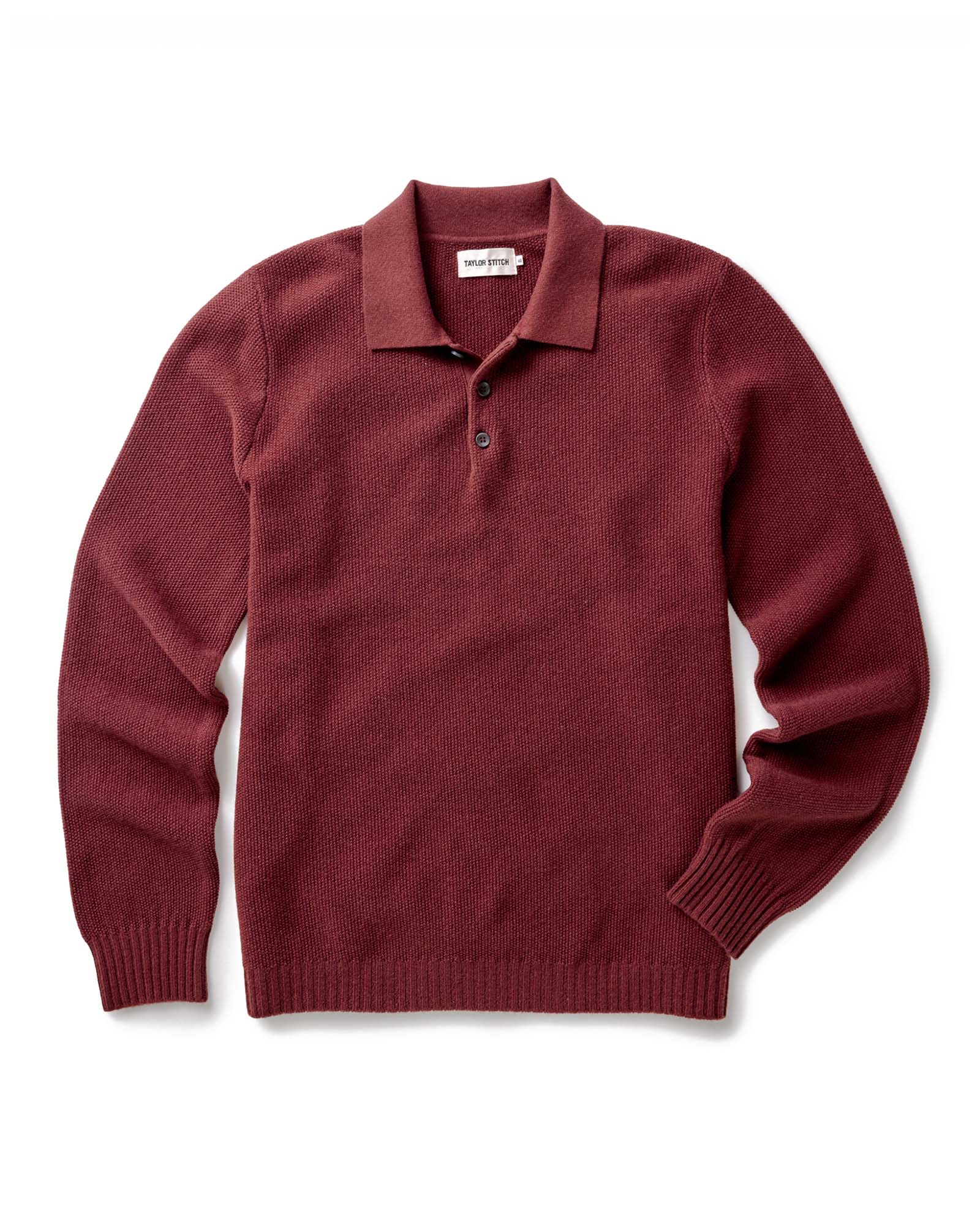 【完売品】nothommeblue ニットポロ　maroon The Newton Sweater Polo in Dried Cherry Merino | Taylor Stitch