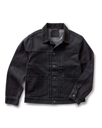 flatlay of The Ryder Jacket in Coal Chipped Canvas
