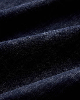 material shot of the fabric on The Shop Shirt in Rinsed Indigo Selvedge, Wovens by Taylor Stitch