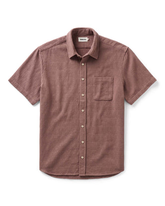 flatlay of The Short Sleeve California in Redwood Hacci