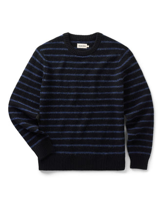 flatlay of The Eastmoor Sweater in Coal Stripe Wool