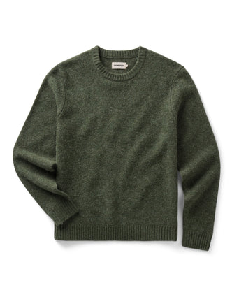 flatlay of The Eastmoor Sweater in Spruce Wool