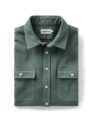 folded flatlay of The Ledge Shirt in Deep Sea Twill