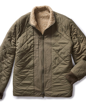 flatlay of The Carson Jacket in Light Khaki Fleece, reversed, Outerwear by Taylor Stitch
