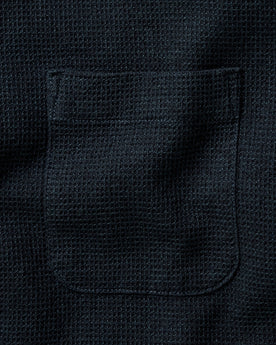 material shot of the collar on The Jack in Forest Waffle, Wovens by Taylor Stitch