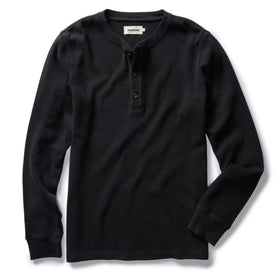 The Organic Cotton Waffle Henley in Coal - featured image