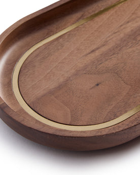 Material shot of brass inlay on The Valet Tray in Walnut and Brass, Accessories by Taylor Stitch