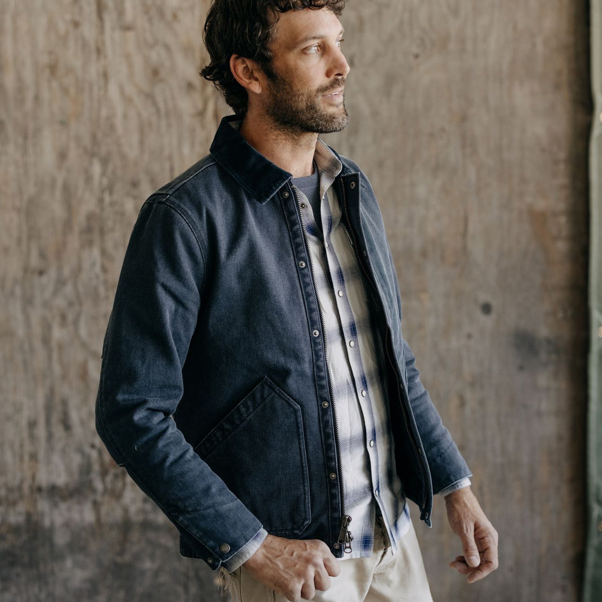 | Chipped Jacket Stitch Canvas Workhorse Taylor in The Navy