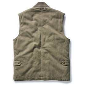 flatlay of The Workhorse Vest in Stone Boss Duck, from the back