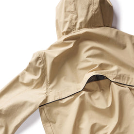 material shot of the back flap on The Chapman Anorak in Light Khaki