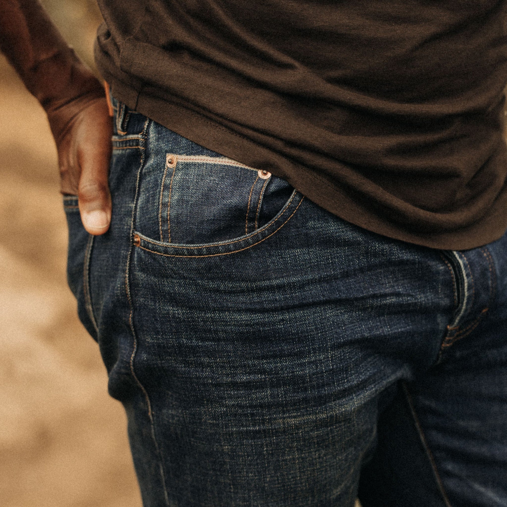 The Democratic Jean in Olive Nihon Menpu Selvage | Parallel
