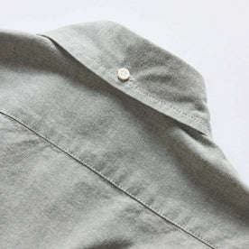 material shot of the back of the collar on The Jack in Deep Sea Chambray