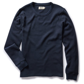The Organic Cotton Waffle Crew in Dark Navy - featured image
