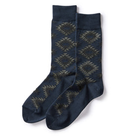 The Crew Sock in Navy Kilim - featured image